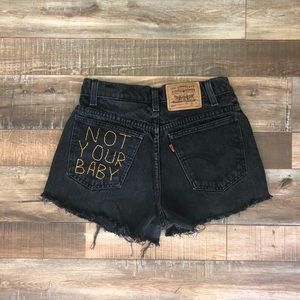 Embroidered Levi Shorts